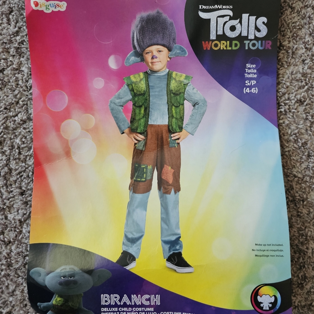 Trolls World Tour Deluxe Branch Costume For Boys